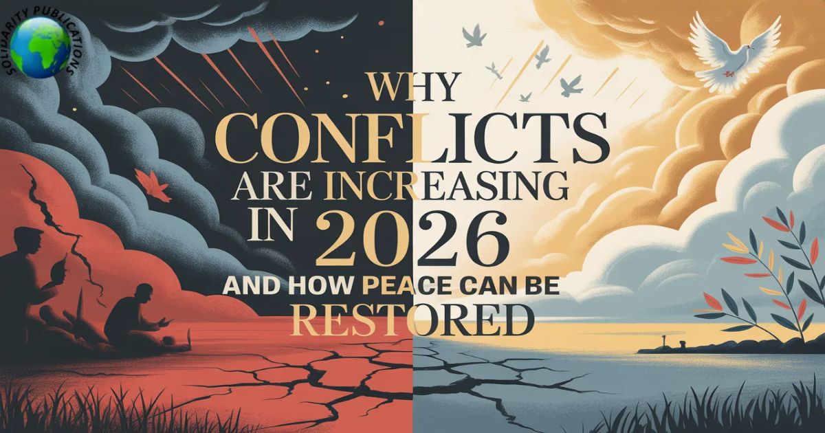 Why Conflicts Are Increasing in 2026 visual showing global instability and impact on world peace