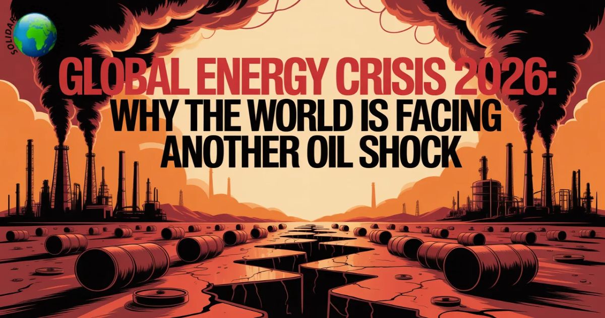 Global Energy Crisis 2026 showing oil shock impact on global markets
